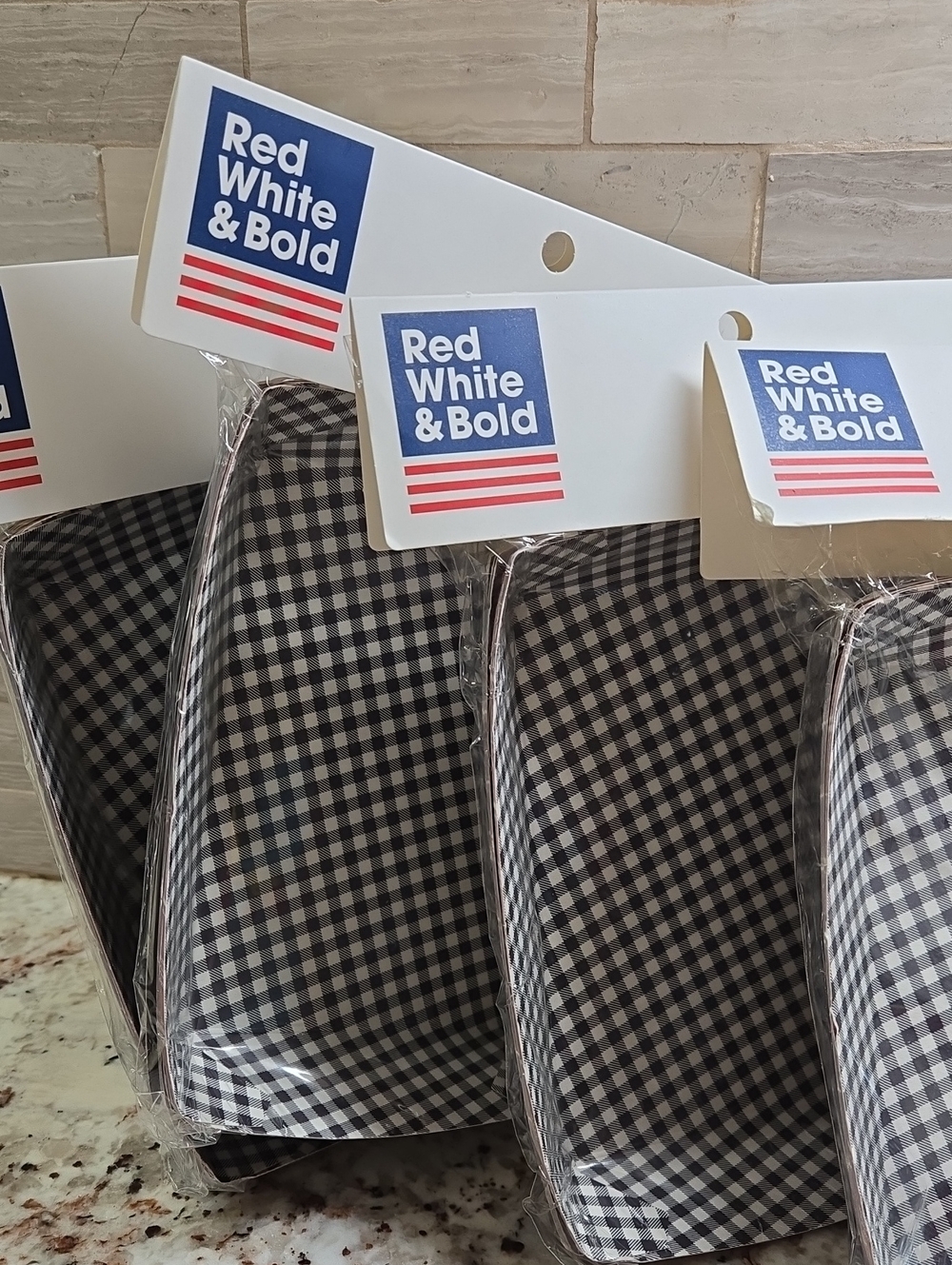 32 Red White Blue Papet Smack Trays
